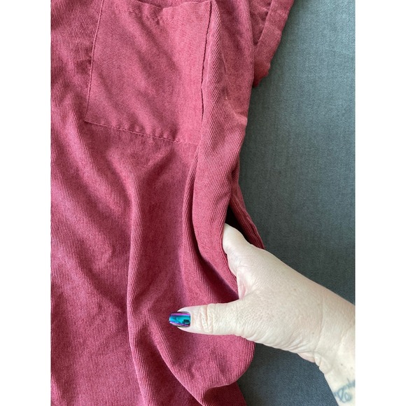 Entro Button Front Shirt Dress Womens S Red Collared Pocket Boho Casual Indie‎ - Picture 5 of 10